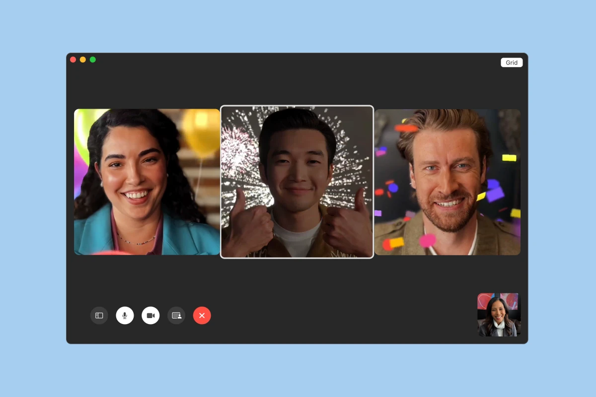 如何使用FaceTime手势触发面部时间效果