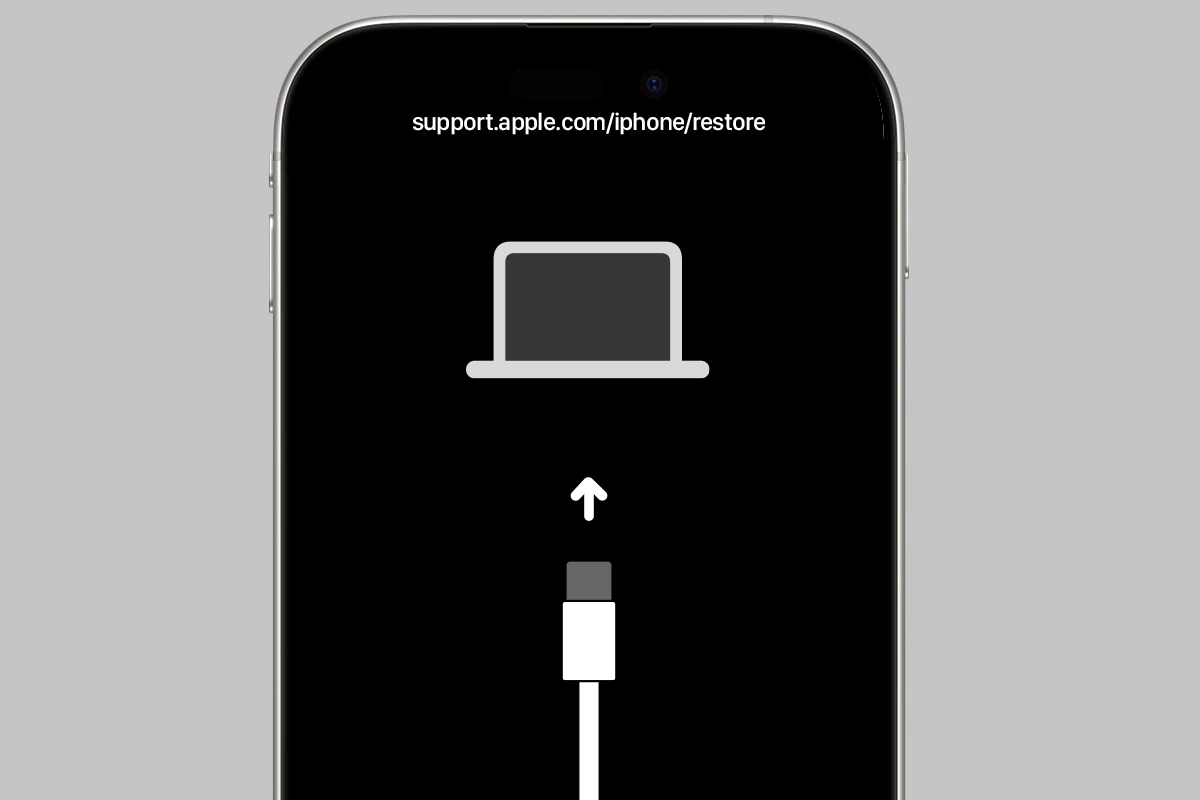 iPhone在屏幕上顯示support.apple.com/iphone/restore