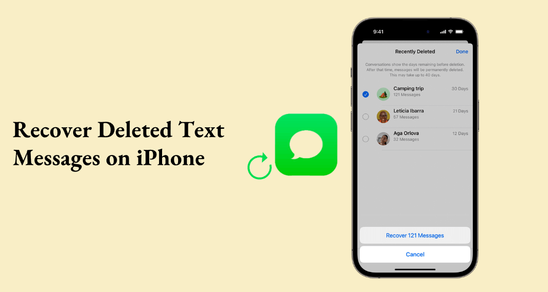 恢復刪除的文本消息iPhone無計算機或備份